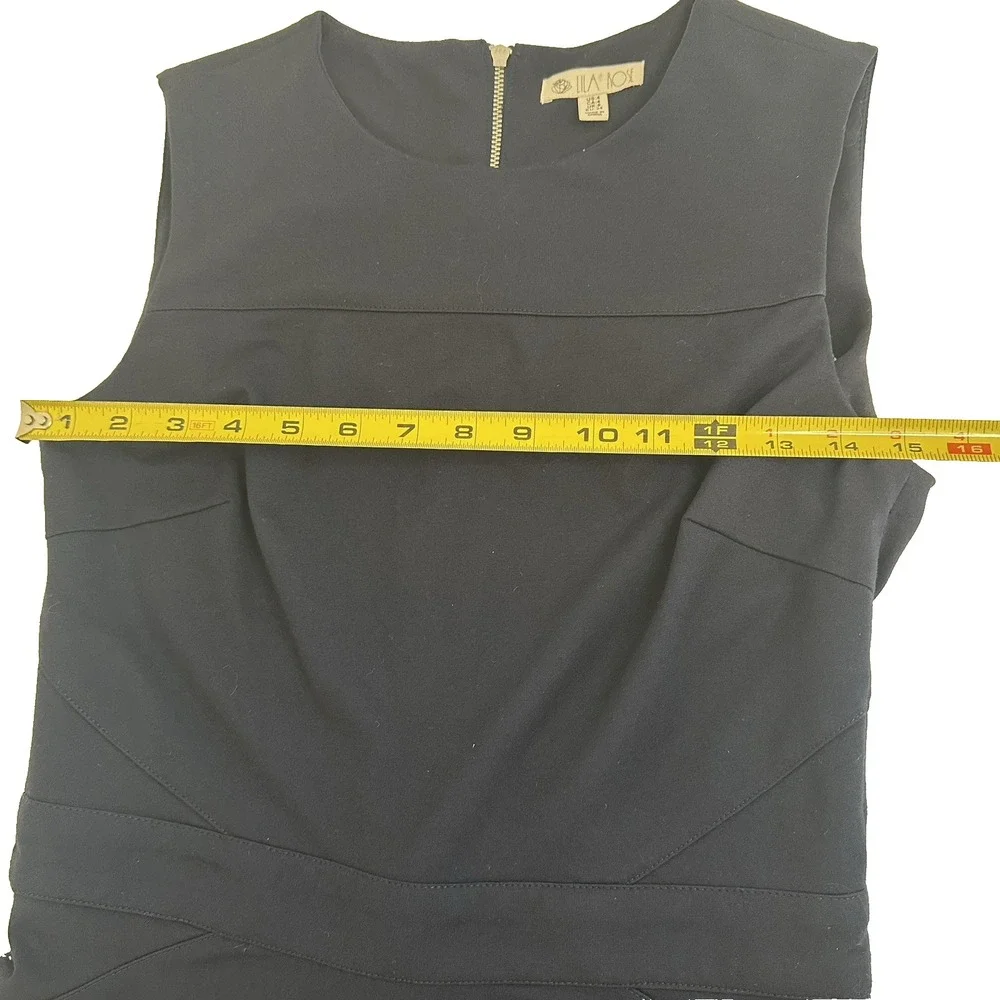 Lila Rose Women's Navy Blue Classic Sheath Dress Business Sleeveless Size 4